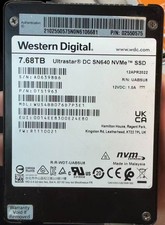 WD Ultrastar DC SN640 7.68TB NVMe 2.5in U.2 SSD WUS4BB076D7P3E1 - Used picture