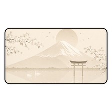 Mount Fuji Torii Scene Desk Mat | Japanese Cherry Blossom Mousepad picture