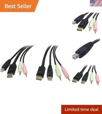 Versatile 6ft USB DisplayPort KVM Switch Cable - Easy Audio and Data Transfer picture