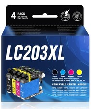 4pk New LC203XL LC-203 XL Ink Set For Brother MFC-4320DW J4420DW J5520DW J880DW picture