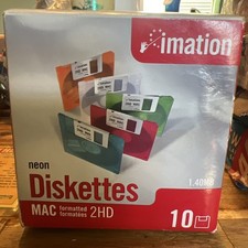 NEW IMATION NEON DISKETTES ~MAC FORMATTED~ 2HD 1.40 MB 3.5