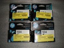 New Sealed Lot of 4 Genuine HP 934 Black Ink Cartridge C2P19AN Exp 2022 2025 picture