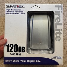 SmartDisk FireLite External Portable Hard Drive USB Verbatim 120GB USBFLB120 VTG picture