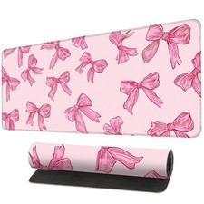 Large Pad,Pink Bow Desk Mat for Desktop, Girls Waterproof Gaming Mousepad, Co... picture