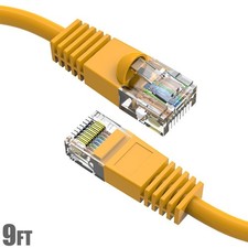 9FT Cat5E RJ45 Ethernet LAN Network UTP Snagless Patch Cable Pure Copper Yellow picture