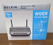 Belkin Wireless G Plus MIMO Router Wi-Fi 802.11b/g Ethernet RJ-45 Gray picture