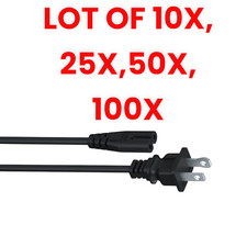 Lot 1-100 US 2 Prong 2Pin AC Power Cord Cable Charge Adapter for PC Laptop PS3 picture