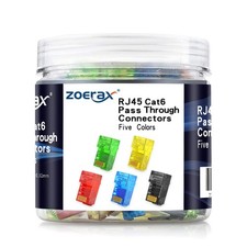 ZOERAX 100Pack RJ45 Cat6 Pass Through Connector, Assorted Colors picture