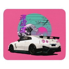 Custom Vaporwave Aesthetic R35 Skyline GTR JDM Tuning Drift Racing Mouse pad picture