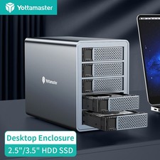 2/4/5 Bay Type C Hard Drive Enclosure W/ Daisy Chain For SATA 2.5 & 3.5