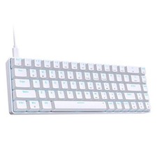 T68SE 60% Gaming Mechanical Keyboard,Ultra Compact Mini 68 Red Switches White picture