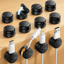 12 Pack Magnetic Cable Clips,360° Rotating Cord Organizer Holder picture