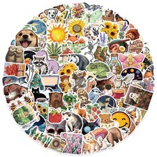 100Pcs Nature Stickers, Forest Woodland Jungle Aesthetic Multicolor picture