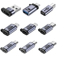 USB C to Micro Adapter, IP to USB C, and Type-C to USB A Adapter, (9 Pieces)，... picture