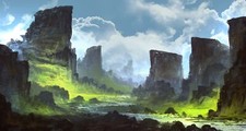 Landscape  art nature mountains mesa river valley cliff Custom Gaming Mat Desk picture