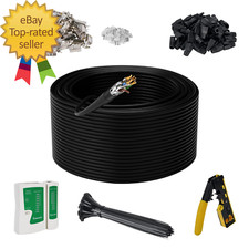 Cat 7 Outdoor Ethernet Bulk Cable 500 FT with Tool Kits 10Gbps Heavy Shielded In picture