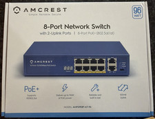 Amcrest AMPS9E8P-AT-96 8-Port PoE+ Switch 2 Uplink 96W Unmanaged 100Mbps picture