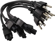 CablesOnline, 5-Pack 1ft 3-Prong Laptop/Notebook Short AC Power Cable Plugs picture