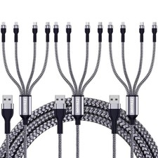 MHYRZZ Multi Charging Cable [3Pack 4Ft] 4 in 1 Nylon Braided Fast...  picture