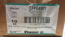 Panduitb CFPE4IWY NEW MINI-COM FACEPLATE SINGLE GANG 4 MODULE SPACE BOX OF 10 picture