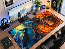 Pokemon Charizard Desk Mat, Mega Charizard Gaming Mouse Pad Desk Accessories picture