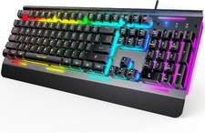 Wired Gaming Keyboard, RGB Backlit Keyboard with Metal Panel Design picture