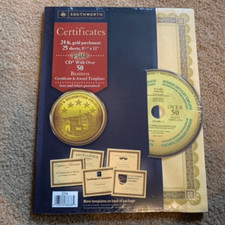 Southworth Certificates Parchment Paper With CD Business Certificates Awards NEW picture