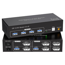 Displayport KVM Switch Dual Monitor 8K 60Hz 4K 120Hz USB 3.0 Compatible with PC picture