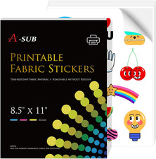 Printable Fabric Sticker Paper for Inkjet Printers, Waterproof, 8.5 X 11 Inches picture