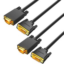 2 PCS DVI To VGA Cable 6 FT DVID 24+1 Male To Male Gold Plated 1080P Cord picture