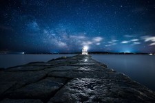 Landscape sky stars outdoors night low Custom Gaming Mat Desk picture