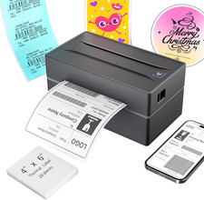 Bluetooth Thermal Shipping Label Printer: 4X6 Wireless Label Maker with Tape for picture