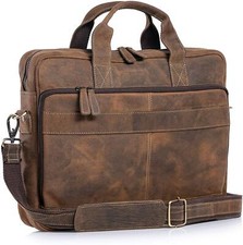 Premium Leather Briefcase Fits 18 Inch Laptops Stylish and Functional picture