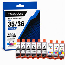 PGI-35 CLI-36 9PK With Chip 6BK 3Color Ink for PIXMA iP100 iP110 TR150 TR160 9pk picture