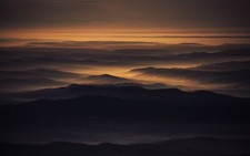 Landscape nature gold mountains valley mist romania Custom Gaming Mat Desk picture