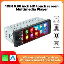 1Din Wireless CarPlay Android AUTO HD touch screen Universal 6.86'' Car Radio picture