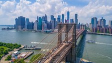 Landscape cityscape bridge brooklyn architecture Custom Gaming Mat Desk picture