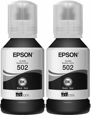 Genuine Epson 502 Black Ink Bottle 2 Pack for ET-2700 ET-2750 ET-3700 ET-3750  picture