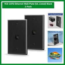 Ethernet Wall Plate  Listed Black 2-Pack picture