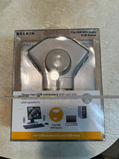 Belkin Flip USB VGA/USB 1:2 KVM Switch Box with Audio, Gray F1DF102U picture