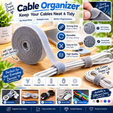 Cable Organizer Tape Wire Management Wrap Cord Holder for Chargers Earphones picture