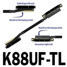 ADT‑Link GPU Extension Cable Dual Reverse Side‑Bend PCIe 5.0 X8 Gen5 Cable 30CM picture