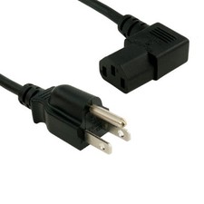 3FT,6FT,10FT,15FT Right-Angle 90° AC Power Cable NEMA5-15P/IEC320 C13 18 AWG 10A picture
