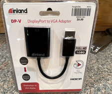 inland DP-V DisplayPort to VGA Adapter Plug & Play HDCP Full HD 1080 Black picture