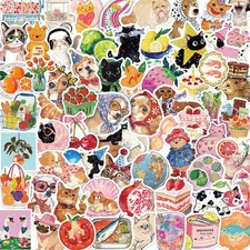 200PCS Vintage Aesthetic Stickers Pack Cute Scrapbook One Size, Multicolor picture
