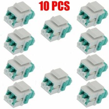 10 Pack LC-UPC OM3 Keystone Jack Duplex Multi Mode Fiber Optical Insert Coupler picture