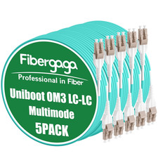 -5Pack Uniboot OM3 LC to LC Fiber Patch Cable, Multi-Mode Duplex Fiber Optic ... picture