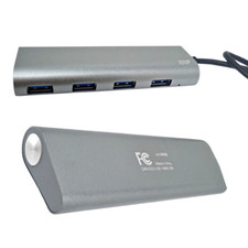 Monoprice Super Speed Plug Gray 4 Port USB-C Hub Power Adapter for Laptop PC OEM picture