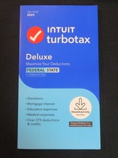 Genuine 2025 Intuit Turbotax Deluxe Federal State Window Mac From Staples picture