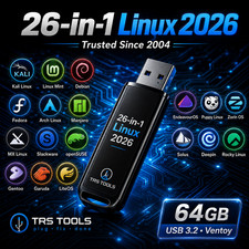 26-in-1 Linux Multiboot USB 64GB USB 3.2 | Mint Zorin Fedora picture